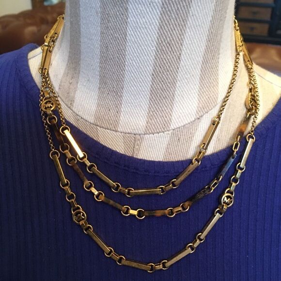 KORS’ 3 Strand TortoiseShell & Gold Necklace - Picture 7 of 9